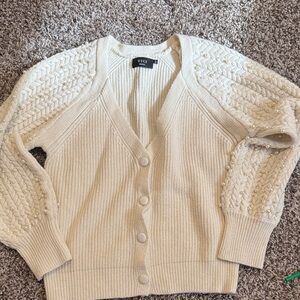 Vici Cream Knit Button Cardigan